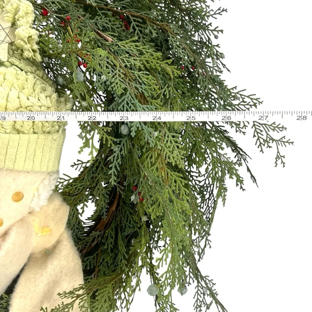 Festive Snowman Wreath with Green Accents